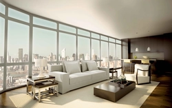Apartment design with high windows