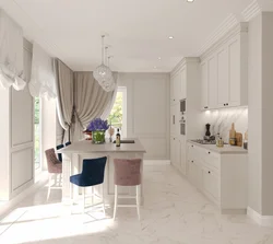 Kitchen Design White Marble Floors