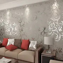 How to hang wallpaper in a modern style in the living room photo