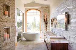 Bathroom interior with stone