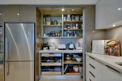 Photo of kitchen in apartment cabinets