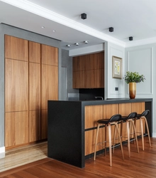 Photo of kitchen in apartment cabinets