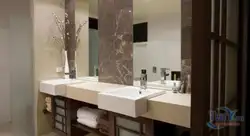 Bathtub with two sinks interior