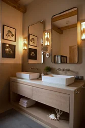 Bathtub with two sinks interior