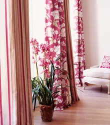 Curtains With Roses In The Bedroom Interior