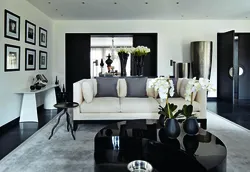 Living room design black beige