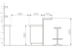 Дизайн кухни размер барной стойки