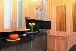 Photo Of Curtains For The Kitchen If The Wallpaper Is Orange