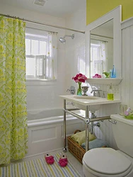 Bath in Khrushchev with a window to the kitchen design