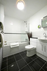 Inexpensive renovation of a bathroom combined with a toilet photo