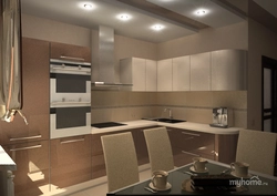 Kitchen design beige with coffee