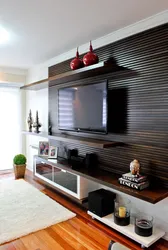 Как оформить стенку в гостиной с телевизором фото