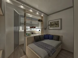 Bedroom design living room 20 sq m with balcony