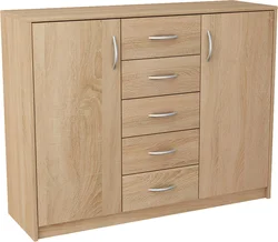 Chest of drawers for clothes in the bedroom photo