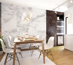 Kitchen design marble wall