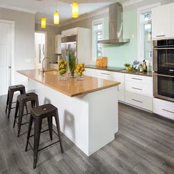 White laminate in the kitchen interior