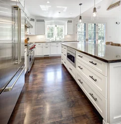 White laminate in the kitchen interior