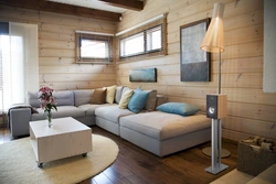 What color to paint the walls in the living room in a wooden house photo