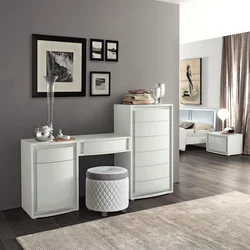 Bedroom Interior With Chest Of Drawers And Dressing Table
