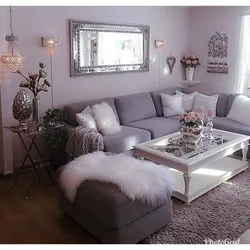 Silver living room interior