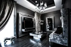 Silver living room interior