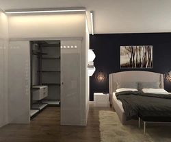 Bedroom design with dressing room 19 sq.m.