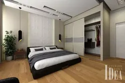 Дызайн спальні з гардэробнай 19 кв
