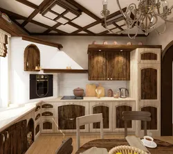 Living room kitchen chalet design