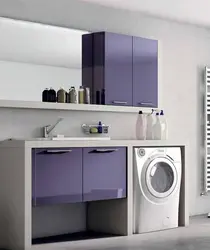 Cabinet For Washing Machine In Bathroom Photo