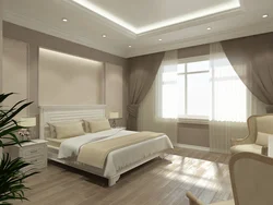 The bedroom interior is made in