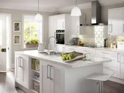 White kitchens with a different color photo