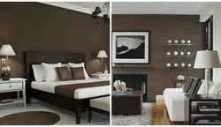 Color combination in the bedroom interior chocolate