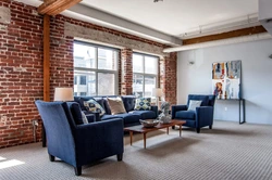 Living room designs loft brick
