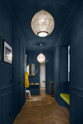 Hallway interior in blue photo