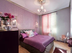 Бэзава ружовы інтэр'ер спальні