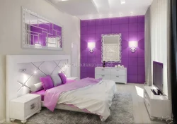 Lilac Pink Bedroom Interior