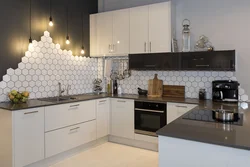 Kitchen interior design with white apron