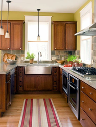 Kitchen interior cinnamon color