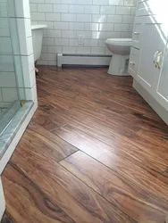 Photo of diagonal tiles in the bathroom