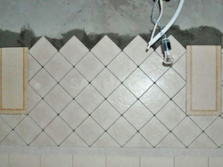Photo Of Diagonal Tiles In The Bathroom