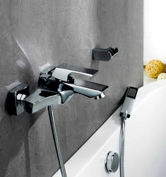 Faucet with shower for bathroom interior photo
