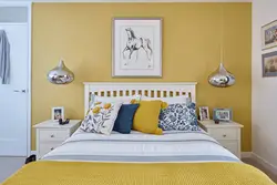 Mavi sarı yataq otağı dizaynı