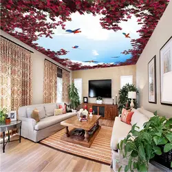 Ceilings with a pattern for the living room photo
