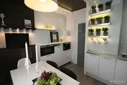 Kitchen design 9 sq m corner with TV