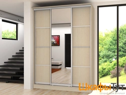 Photo Of Sliding Wardrobes In The Hallway With A Mirror On One Door