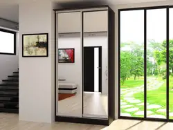 Photo of sliding wardrobes in the hallway with a mirror on one door
