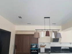 Photo of matte ceiling in the kitchen