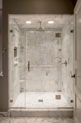 Bathroom design with marble shower