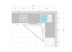 Kitchen plan with photo dimensions