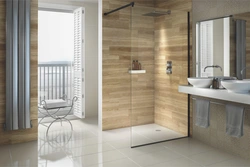 Bathroom Design With Wood Tile Shower